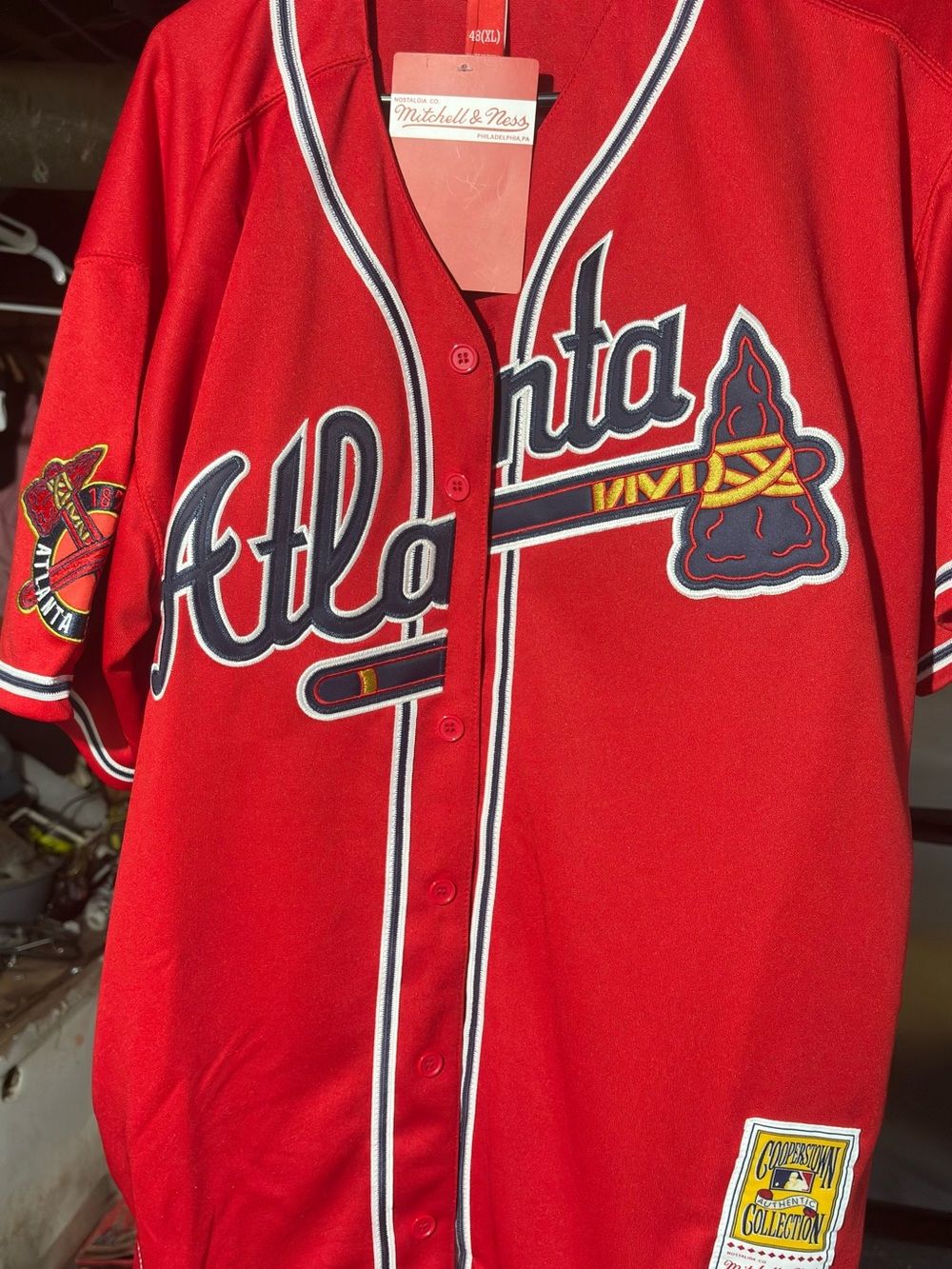 Mitchell & NessAtlanta Braves Deion Sanders 1992 World Series Baseball Jersey